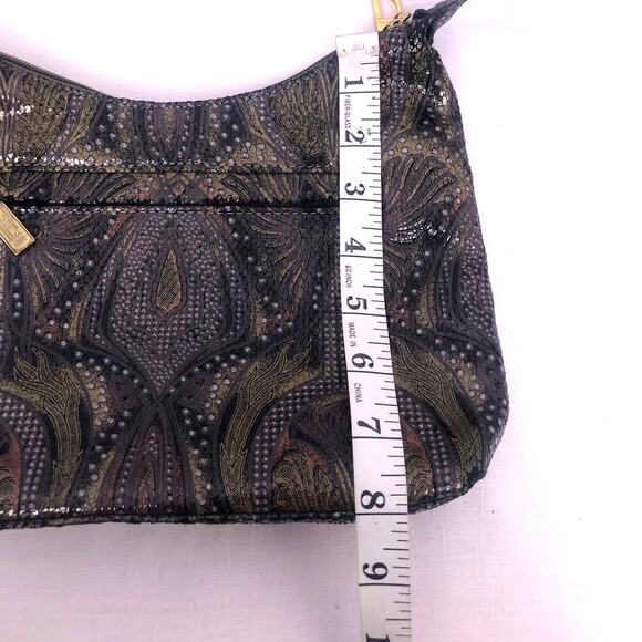 Bags by Pinky Vintage Leather Embossed Paisley Hobo-style Zipper Shoulder Bag - Picture 13 of 14